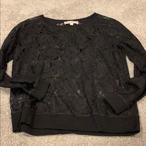 Lace black top